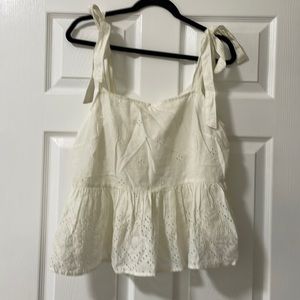 Brand New Madewell Eyelet Peplum Cami